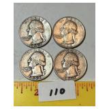 (4) Silver Quarters: 1952, 1953, 1957, 1964