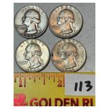 (4) Silver Quarters: 1956, 1963, (2) 1964