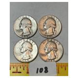 (4) Silver Quarters: 1941, 1944, 1963, 1964