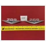 Pair of Mustang 289 fender badges