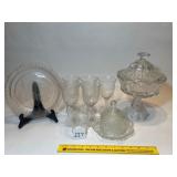 Assortment of glass including stemware that