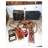 Assortment of tools including PVC cutters, small