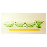 (4) Pieces of Vintage Federal Green Depression