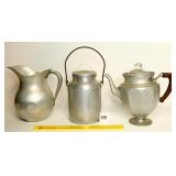 Vintage Aluminum Pitcher, Vintage Aluminum Can w/