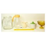 Assortment of Glassware including a large syrup