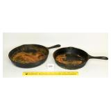 Pair of Cast Iron Skillets; both do have rust,