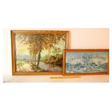 (2) Framed Vintage Prints; one says Bless Our