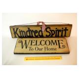 Pair of Wall Hangings; one says Welcome to Our