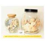 (2) Jars of Seashells