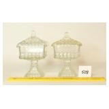 Pair of Jeannette Glass Candy Dishes / Preserve