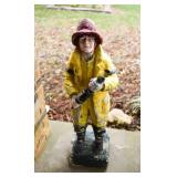 Concrete Fireman Outdoor Decor