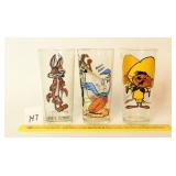(3) Vintage Character glasses; Speedy Gonzalez,