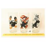 Vintage Character glasses: Pepe LePew, Daffy