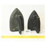 Pair of Antique Cast Iron Irons; Cumberland &