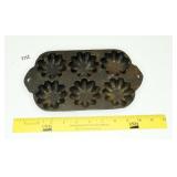 Small Vintage Cast Iron 'Turks Head' Muffin Pan