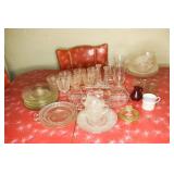 Group lot of Vintage Glassware; green depression
