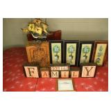 Group lot of Decor: blocks that spell Family,