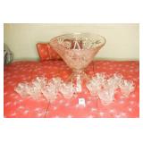 Vintage Star of David Punch Bowl (2-Piece) & (24)