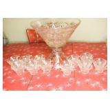 Vintage Star of David Punch Bowl (2-Piece) & (22)