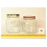 Lot of (2) Vintage Jars; both have ribbed edges;