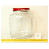 Large Vintage Glass Jar / Canister; lid says