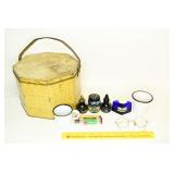 Pair of Vintage Wire Rim Glasses, Vintage Bottle,