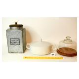 Galvanized Coffee Canister, Covered Casserole