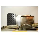 Group lot of Baking Pans including cake pans and