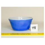 Vintage Blue Milk Glass Bowl, unmarked but