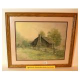Framed Fred Thrasher Print 'Welcome Home'; signed