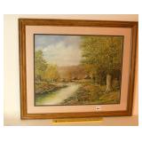 Framed Fred Thrasher Print 'Country Living';