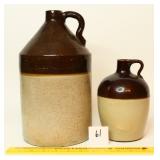 (2) Stoneware Jugs (both have some cracks &