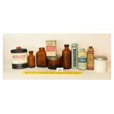 Group lot of Vintage / Antique Brown Bottles;
