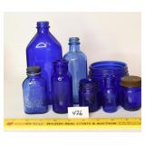 Group lot of Cobalt Blue Bottles