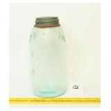 Antique Blue Jar; The Marion Jar Mason's Patent