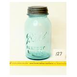 Vintage #13 Ball Perfect Mason Blue Jar; Qt size
