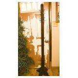 Vintage Wooden Hall Tree; approx. 71 in T (has a