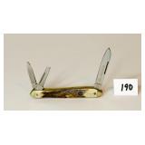 3-Blade Hen & Rooster Knife; made in Spain