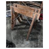 Pair of wooden saw horses