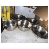 Group lot of stainless steel bowls