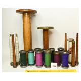 Lot of Vintage Wooden Textile Spools