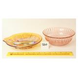 Vintage Carnival Glass Divided Dish & Vintage