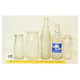 Group lot of Vintage Bottles; CW Reed PA Milk
