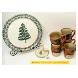 Christmas Candle Holder, Large Christmas plate /