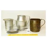 Vintage Aluminum Scoop, Aluminum Pitcher & other