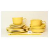 Yellow Fiesta Dishes: (3) Dinner plates, (5)