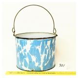 Vintage Blue & White Graniteware Bucket