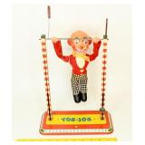 Vintage Toe Joe Acrobat Circus Clown Tin Toy by