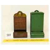 (2) Metal Match box Holders