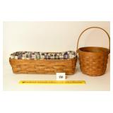 (2) Longaberger Baskets: one on left has liner /